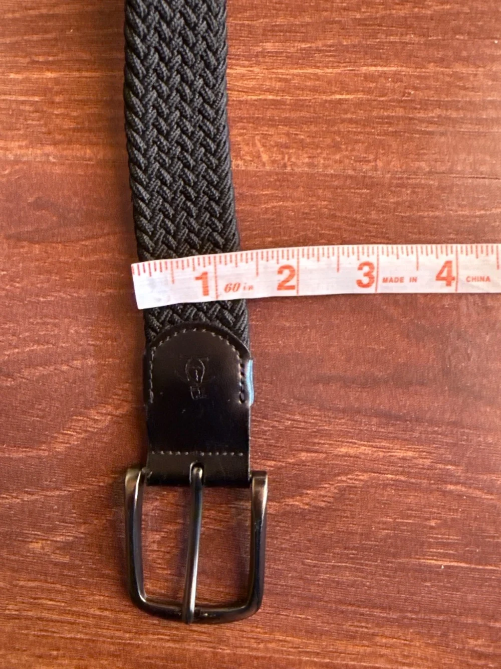 Original Penguin Fabric Woven Braided Black Belt Medium 34-36